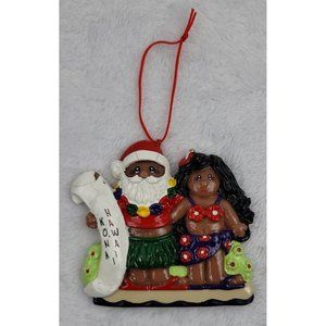 Joseph K. Santa Kona Hawaiian Christmas Ornament POI People Santa Hula Girl
